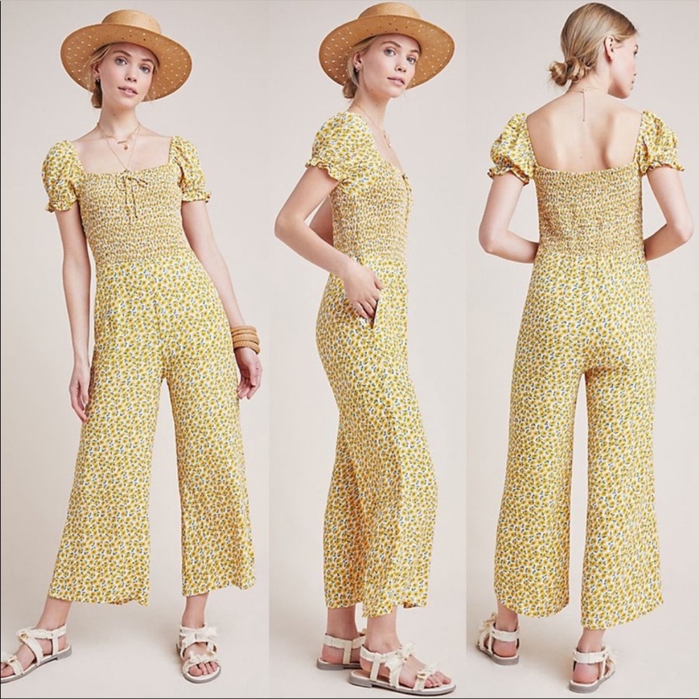 Faithfull the Brand Della Jumpsuit Yellow Floral | S PETITE